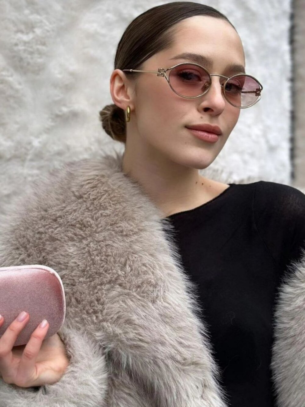 Miu Miu MU52YS 5AK06S BRAND NEW Sunglasses Gold Brown Gradient Oval Unisex